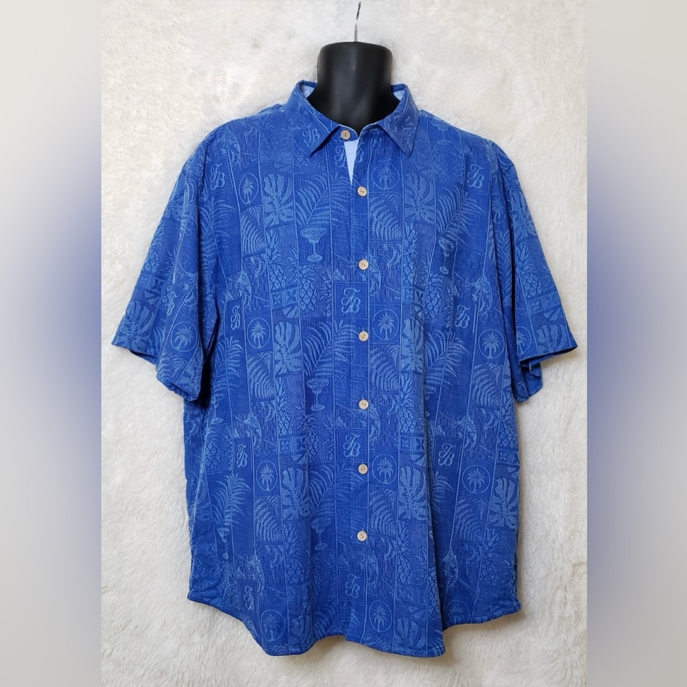 Tommy Bahama Fairview Fronds Silk Camp Shirt 100 Percent Silk Size XXL
